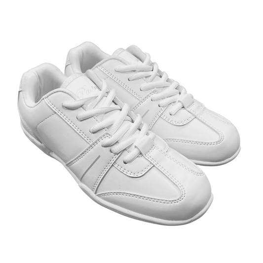 Pair of Pastry Spirit Youth Cheer Sneaker in White in 3 quarter view