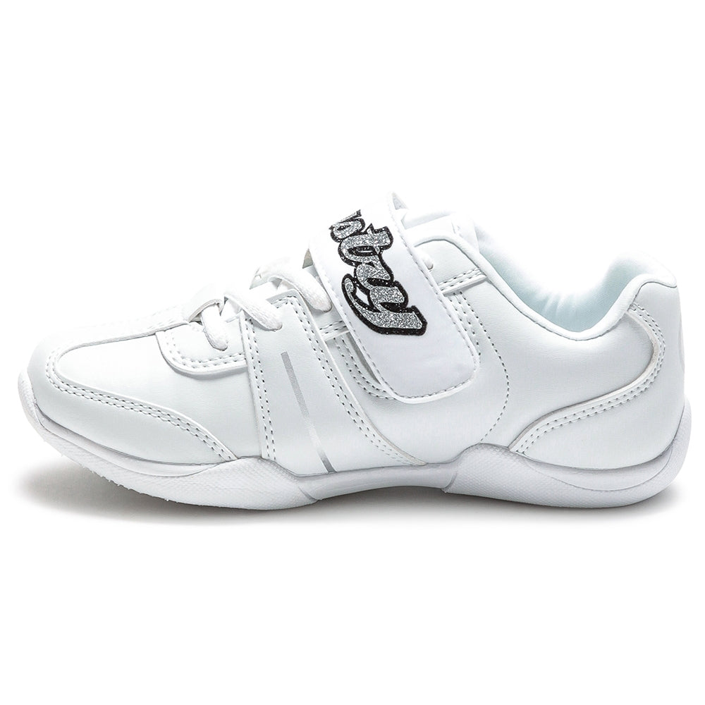 Pastry Custom Spirit Youth Cheer Sneaker in White with Customized Option median view