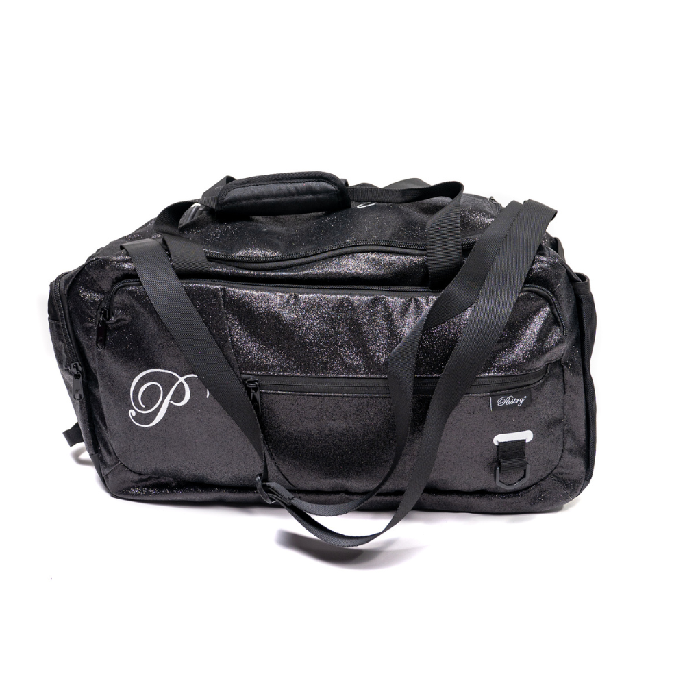 Pastry Duffle Bag Glitter Black front view