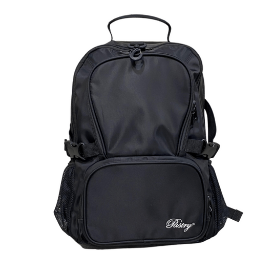 Pastry Backpack Solid Black (Small Logo) front view
