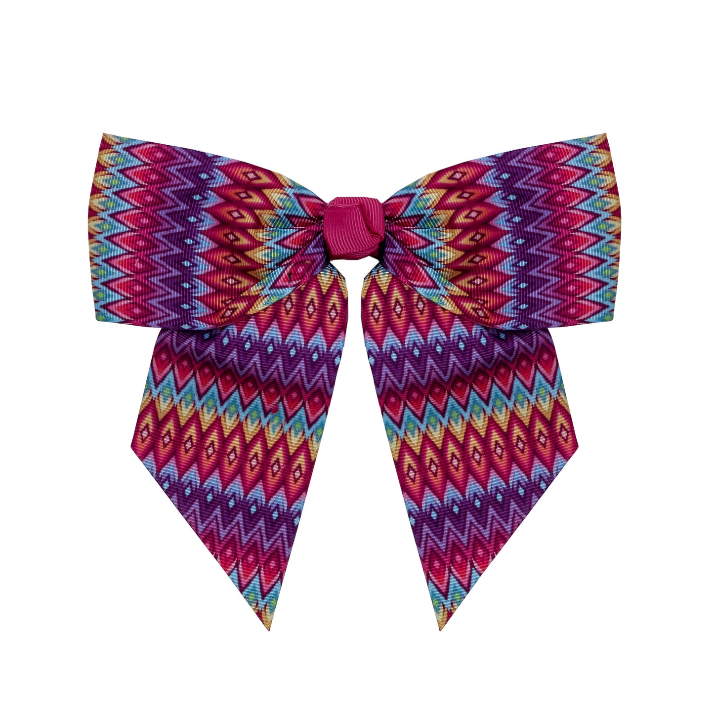 Pastry Slant Tail Print Bow in Ikat