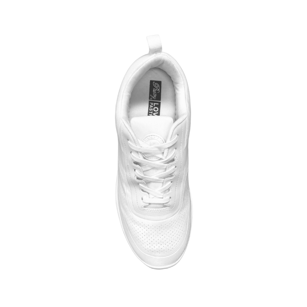 Pastry Studio Trainer Youth Sneaker in White/White top view