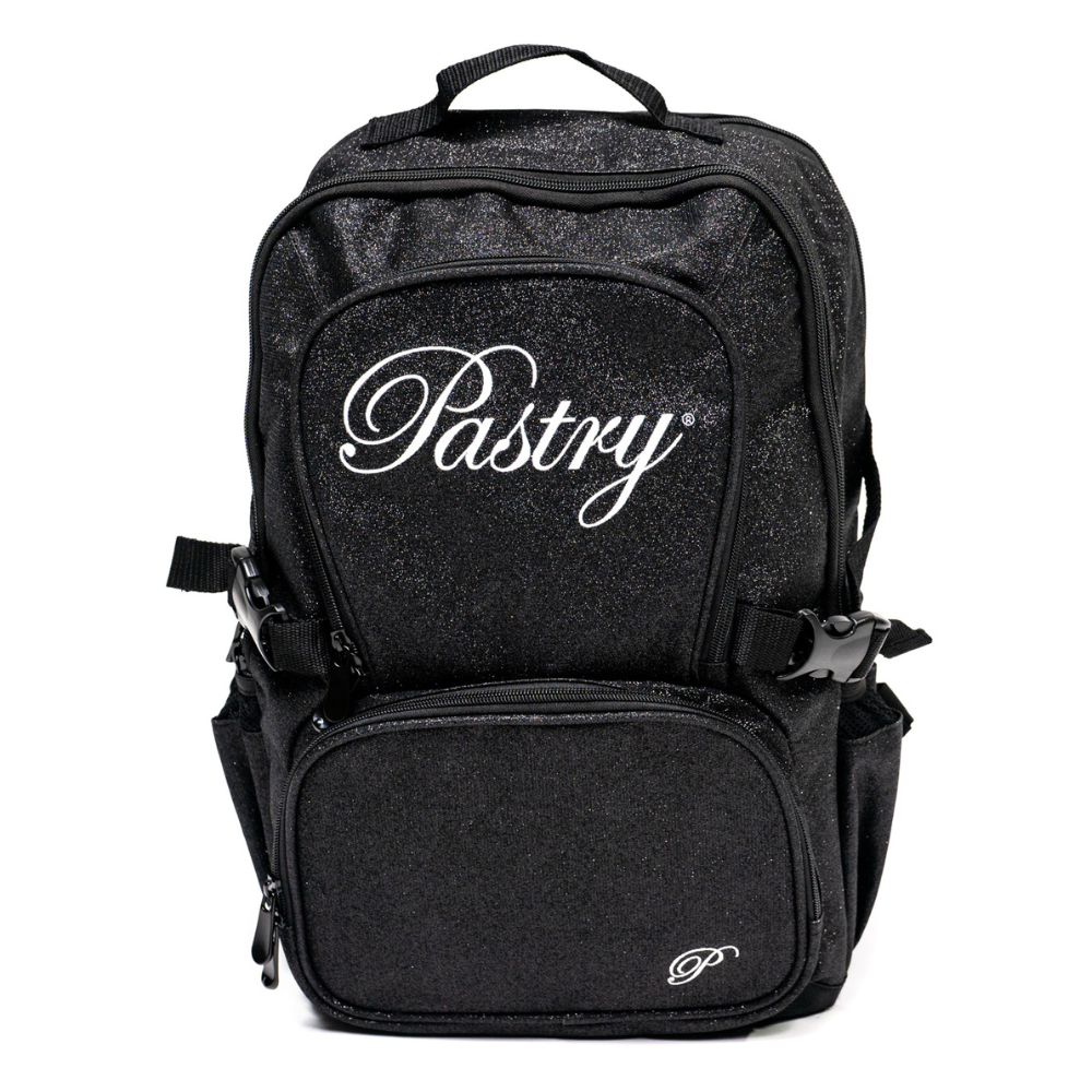 Pastry Backpack Glitter Black front view