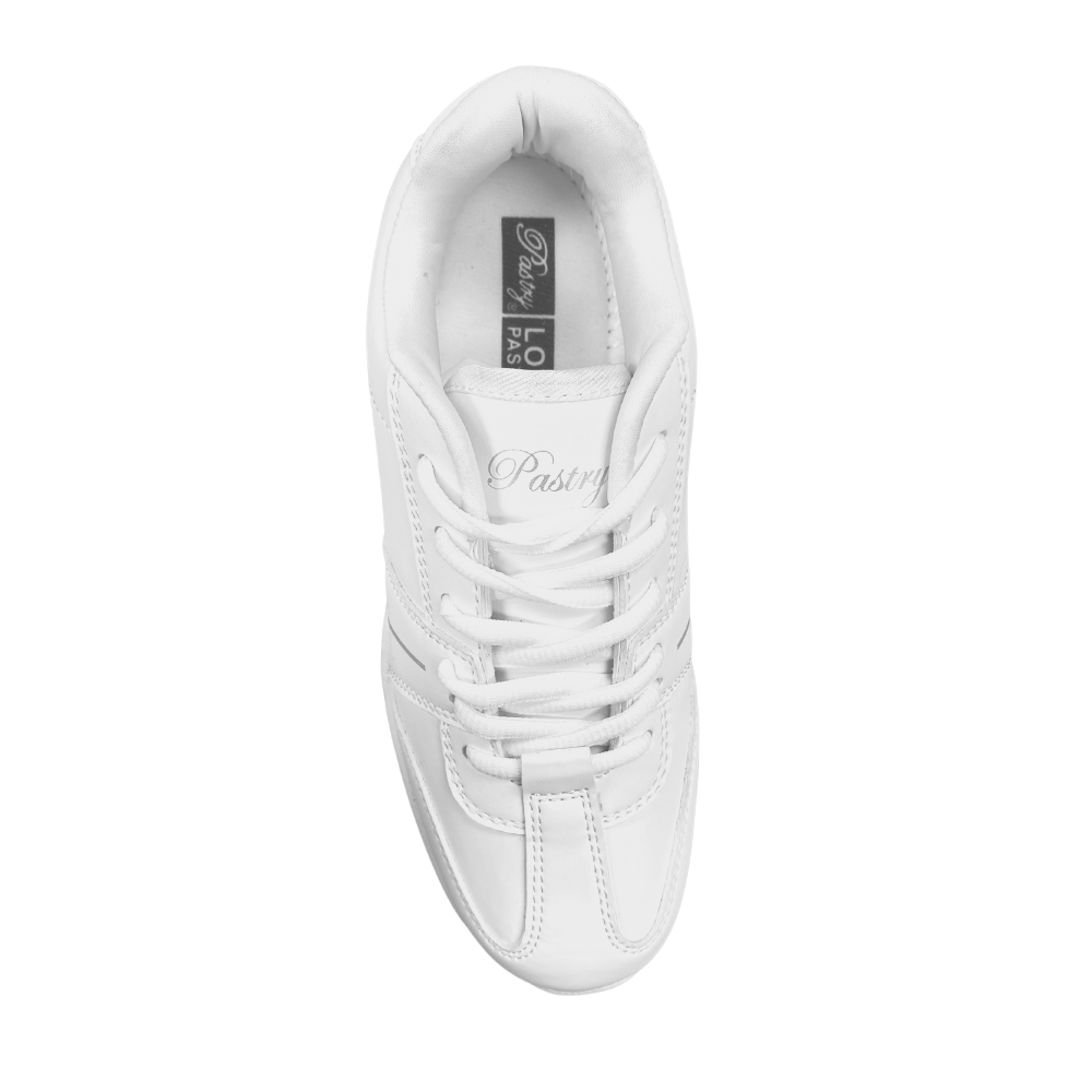 Pastry Spirit Adult Cheer Sneaker in White top view