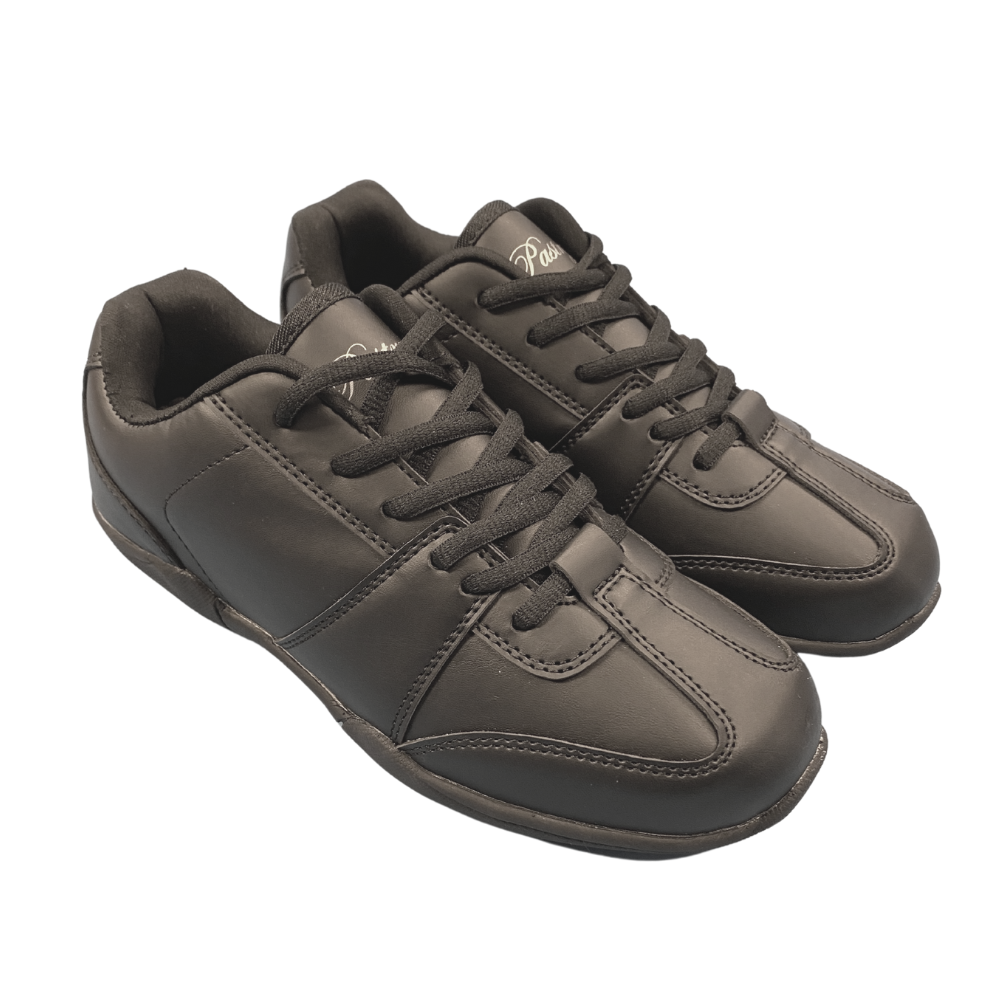 Pair of Pastry Spirit Youth Cheer Sneaker in Black in 3 quarter view