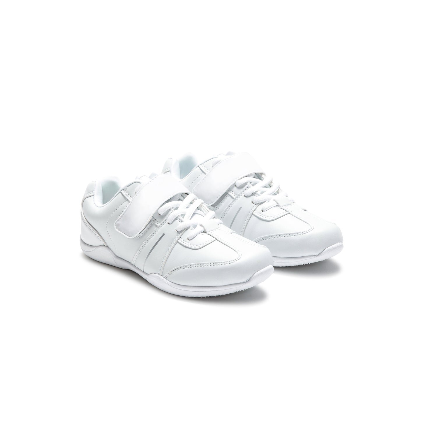 Pair of Pastry Custom Spirit Cheer Sneaker in White in 3 quarter view