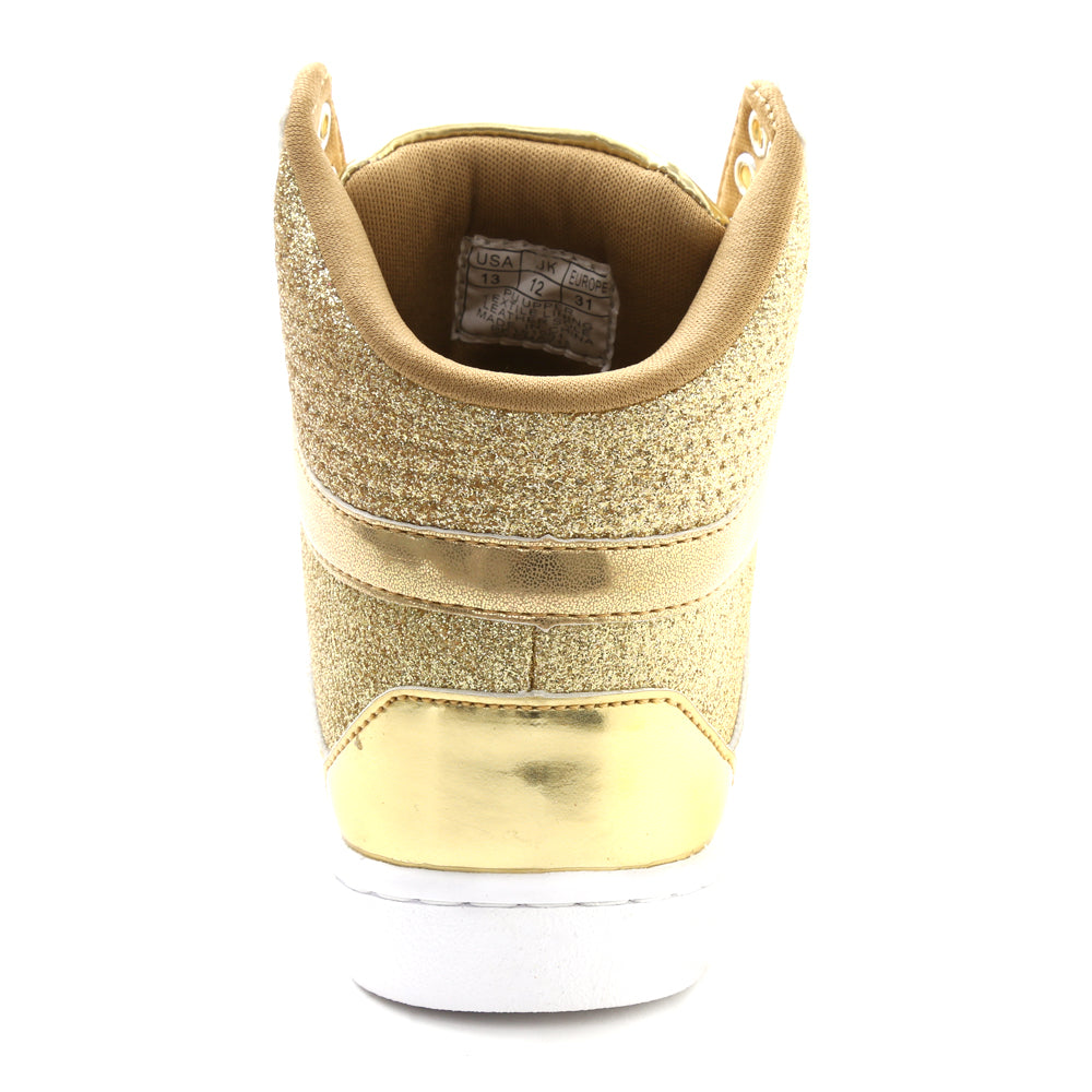 Pastry Pop Tart Glitter Adult Women's Sneaker in Gold back view