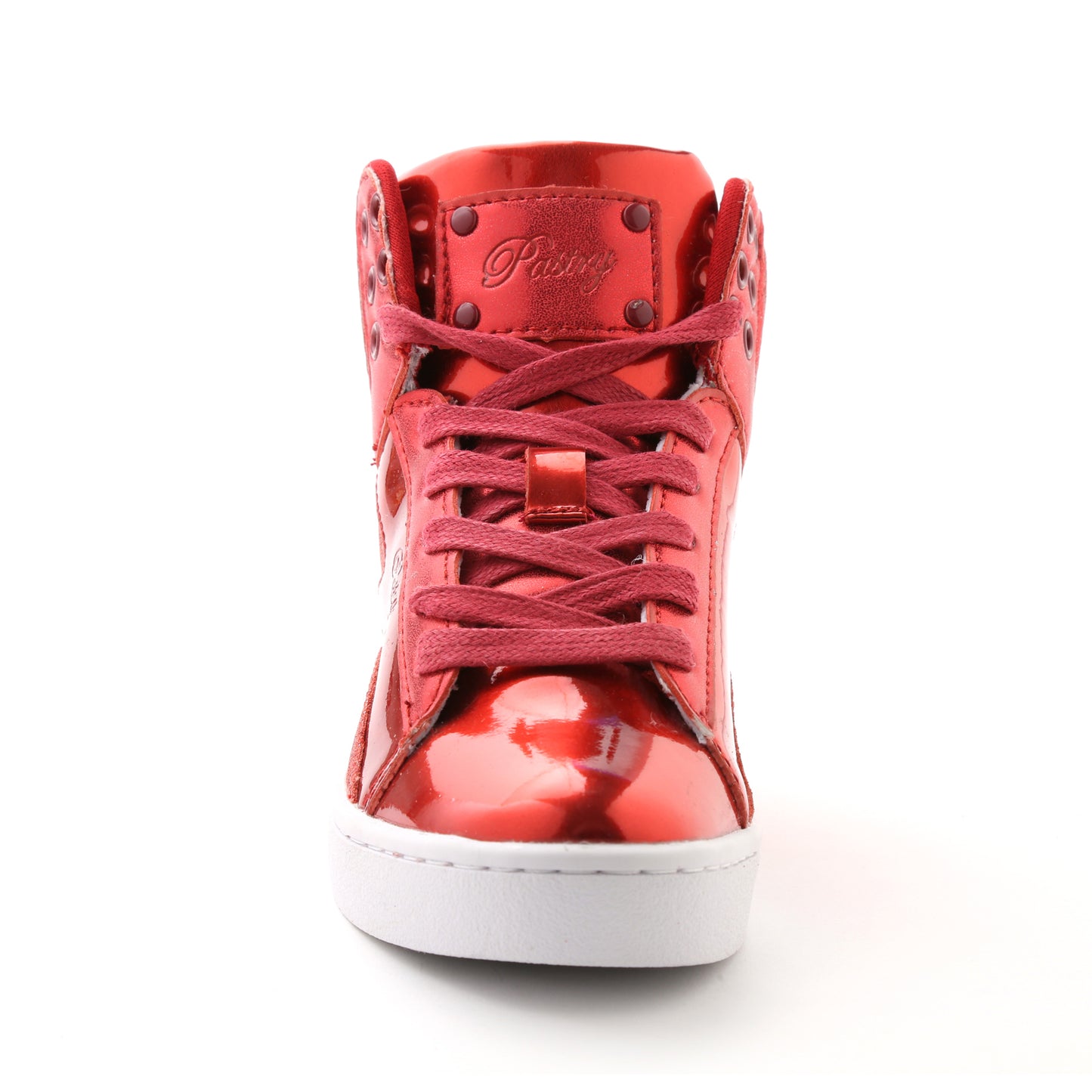 Pastry Pop Tart Glitter Youth Sneaker in Red front view