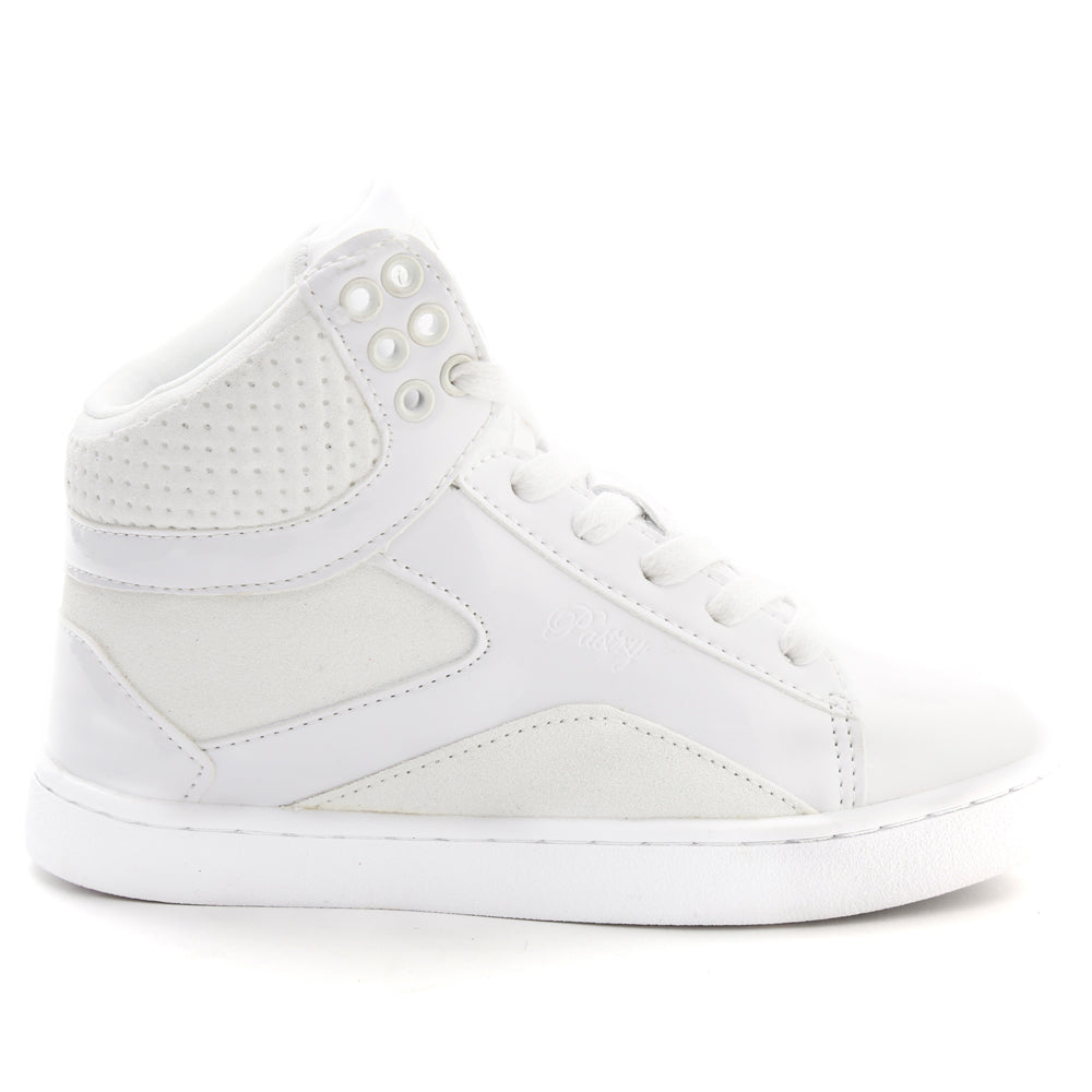 Pastry Pop Tart Glitter Youth Sneaker in White lateral view