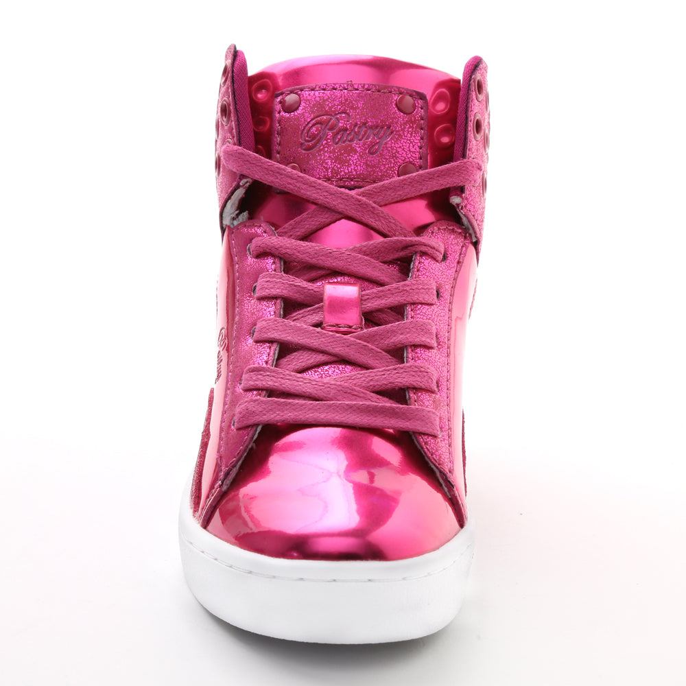 Pastry Pop Tart Glitter Youth Sneaker in Fuchsia front view