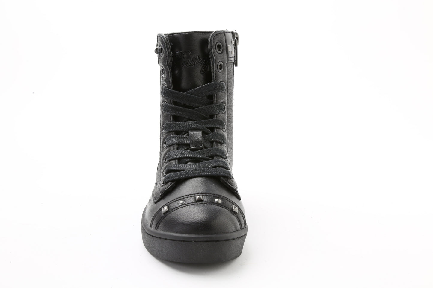 Pastry Military Glitz Youth Sneaker Boot in Black/Black front view