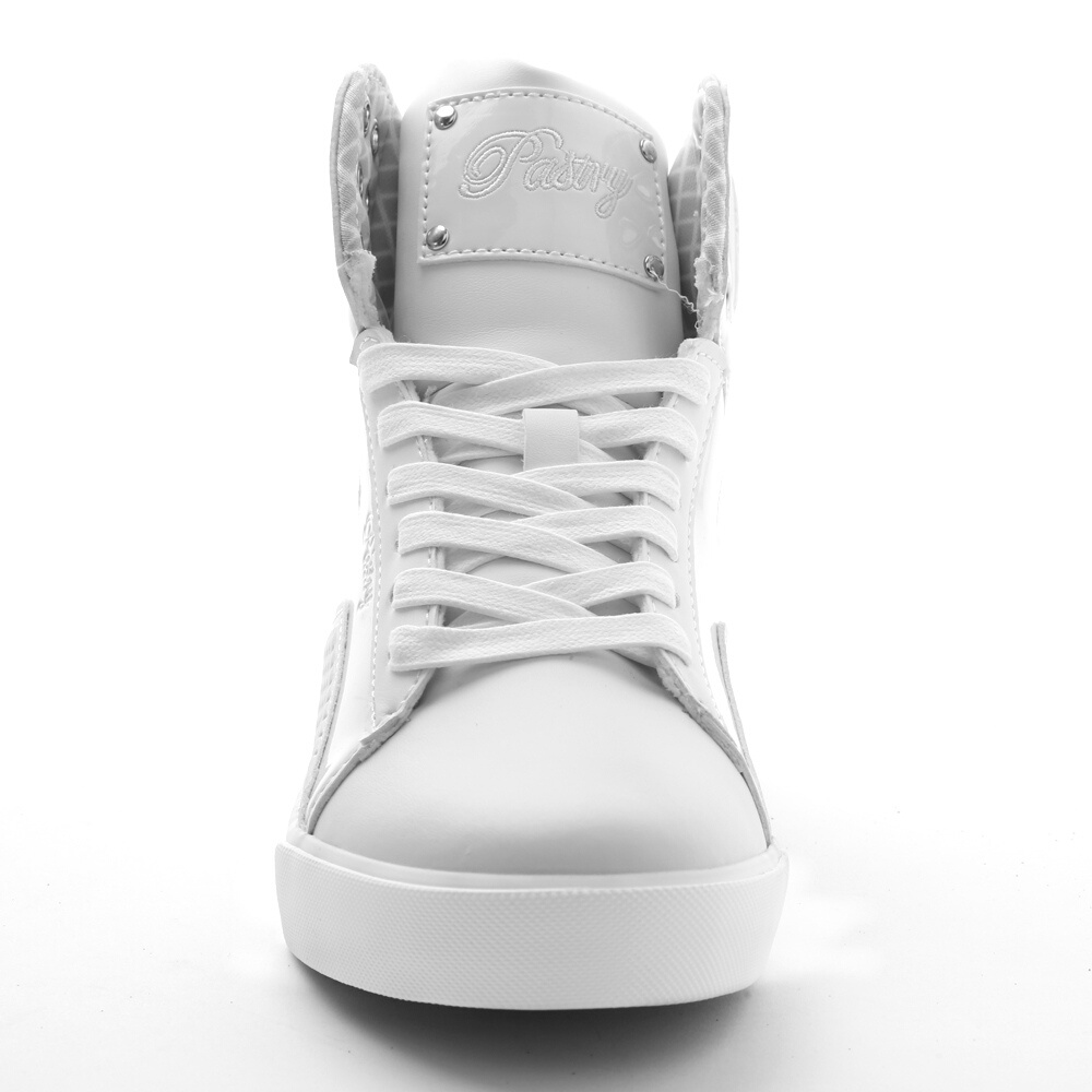 Pastry Pop Tart Grid Adult Women's Sneaker in White front view