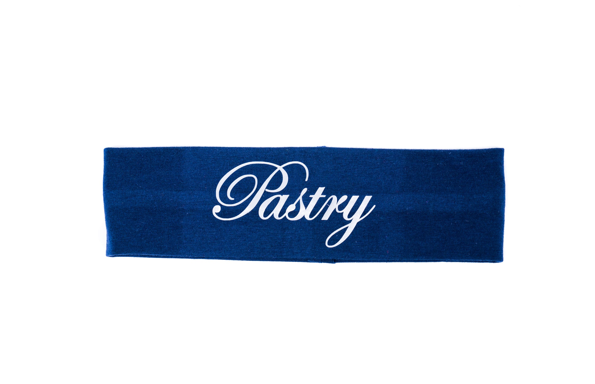 Pastry Spirit Headband in navy blue with Pastry Silver Logo in Navy Blue