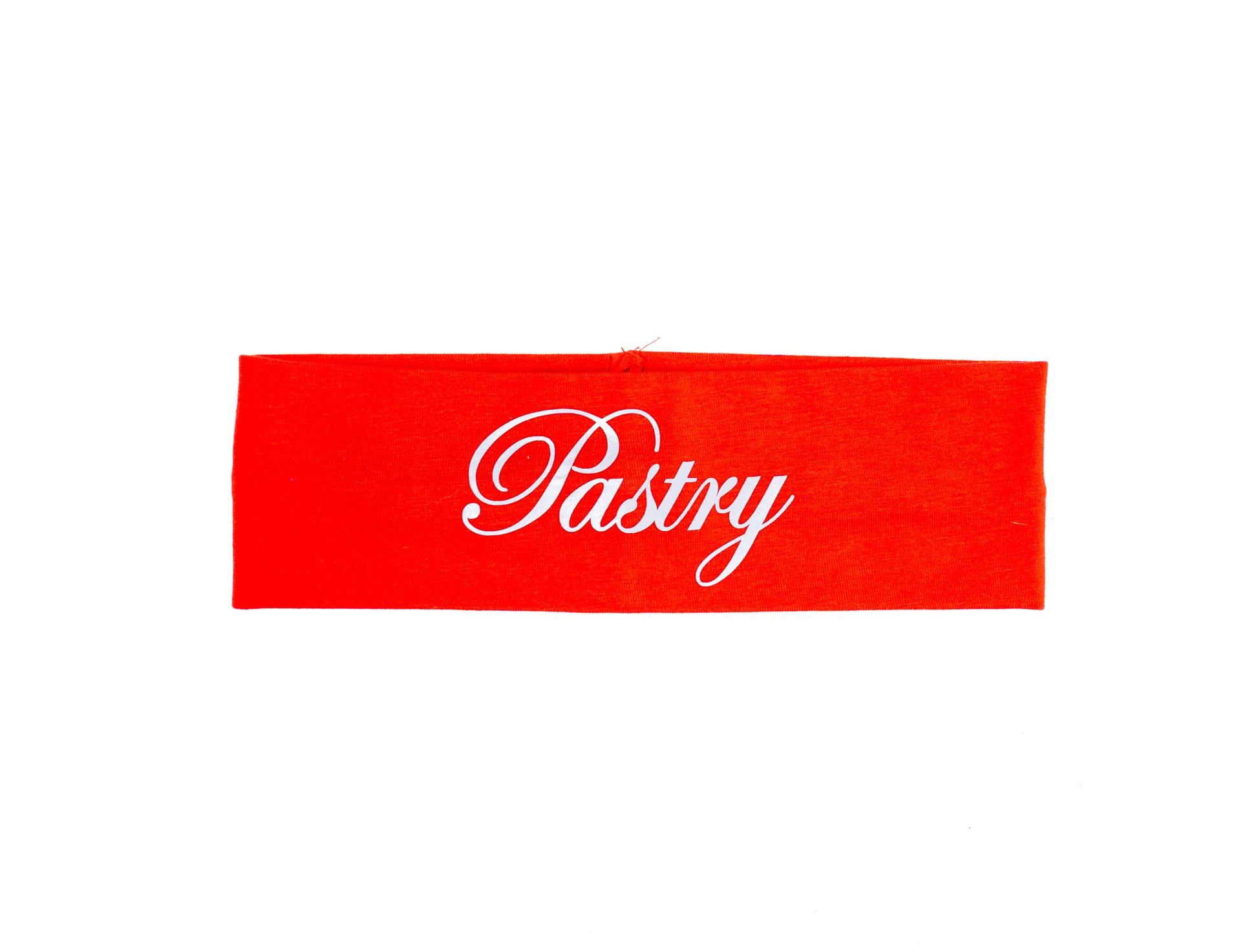 Pastry Spirit Headband in navy blue with Pastry Silver Logo in Red