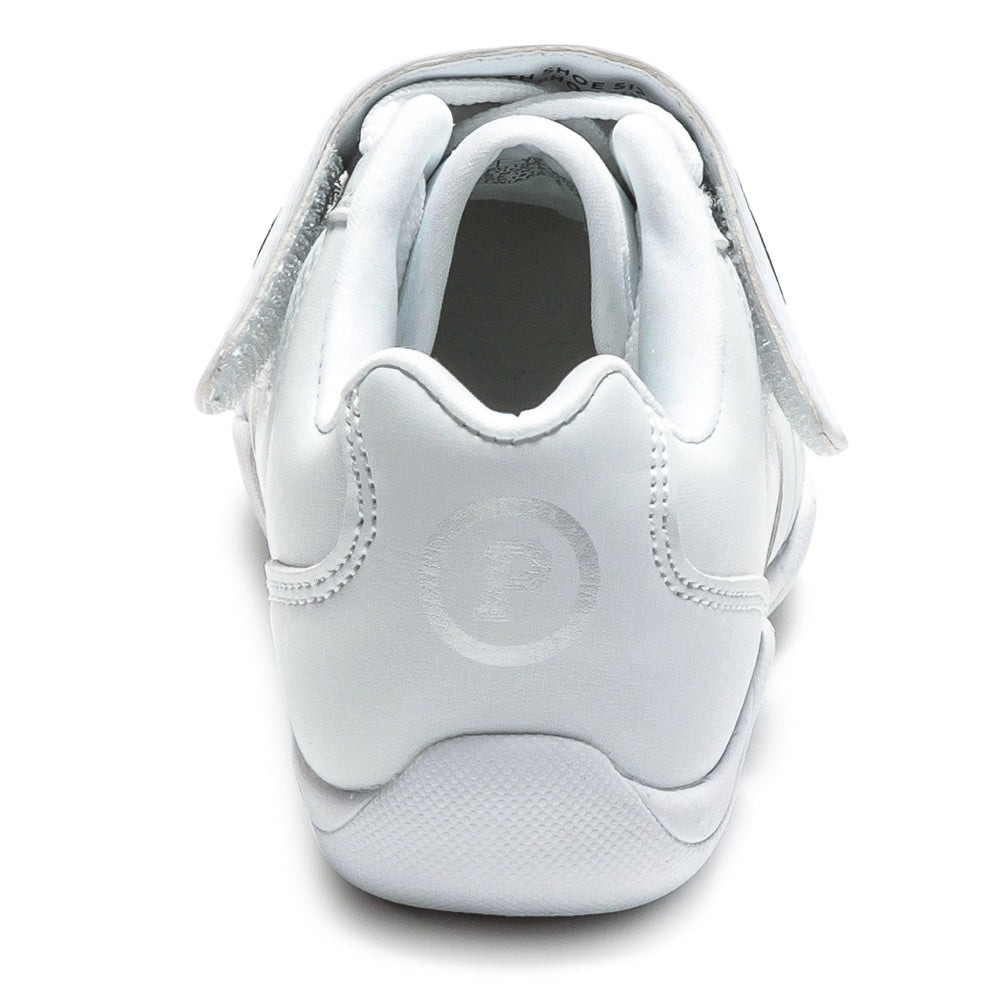 Pastry Custom Spirit Youth Cheer Sneaker in White with Customized Option back view
