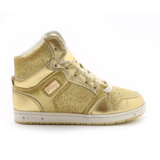 Pastry Glam Pie Glitter Youth Sneaker in Gold lateral view