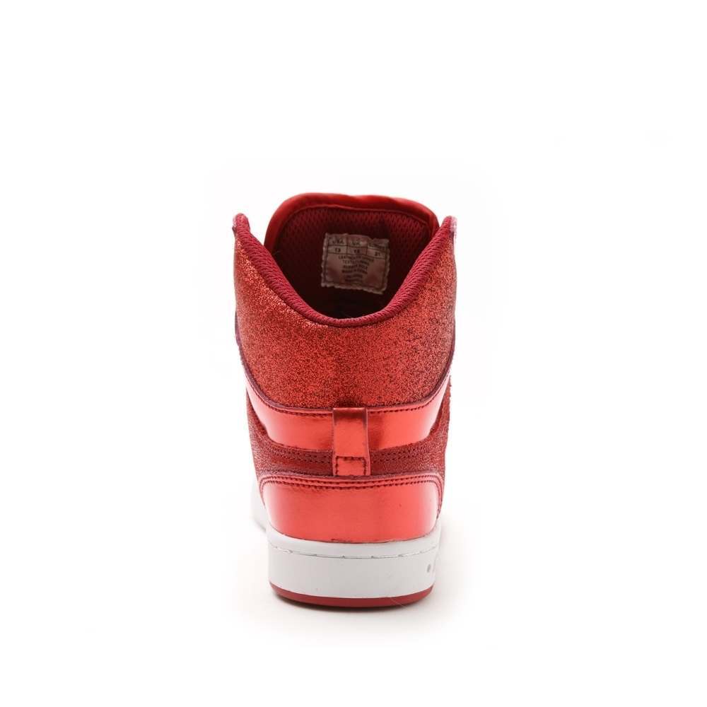 Pastry Glam Pie Glitter Youth Sneaker in Red back view