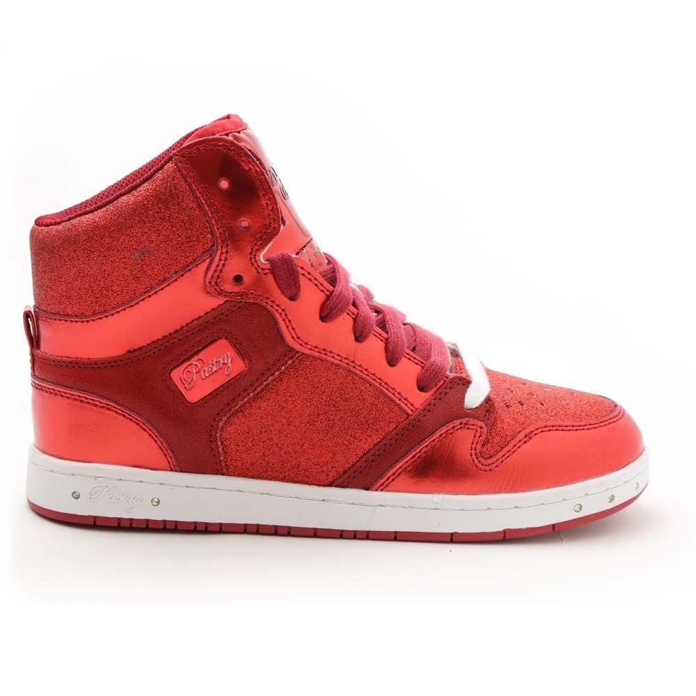 Pastry Glam Pie Glitter Adult Sneaker in Red lateral view