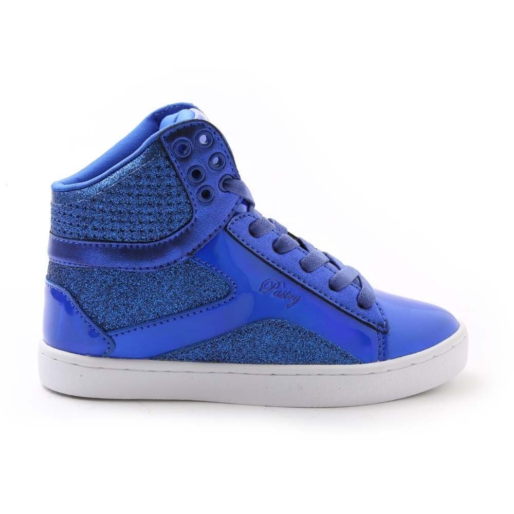 Pastry Pop Tart Glitter Youth Sneaker in Blue lateral view