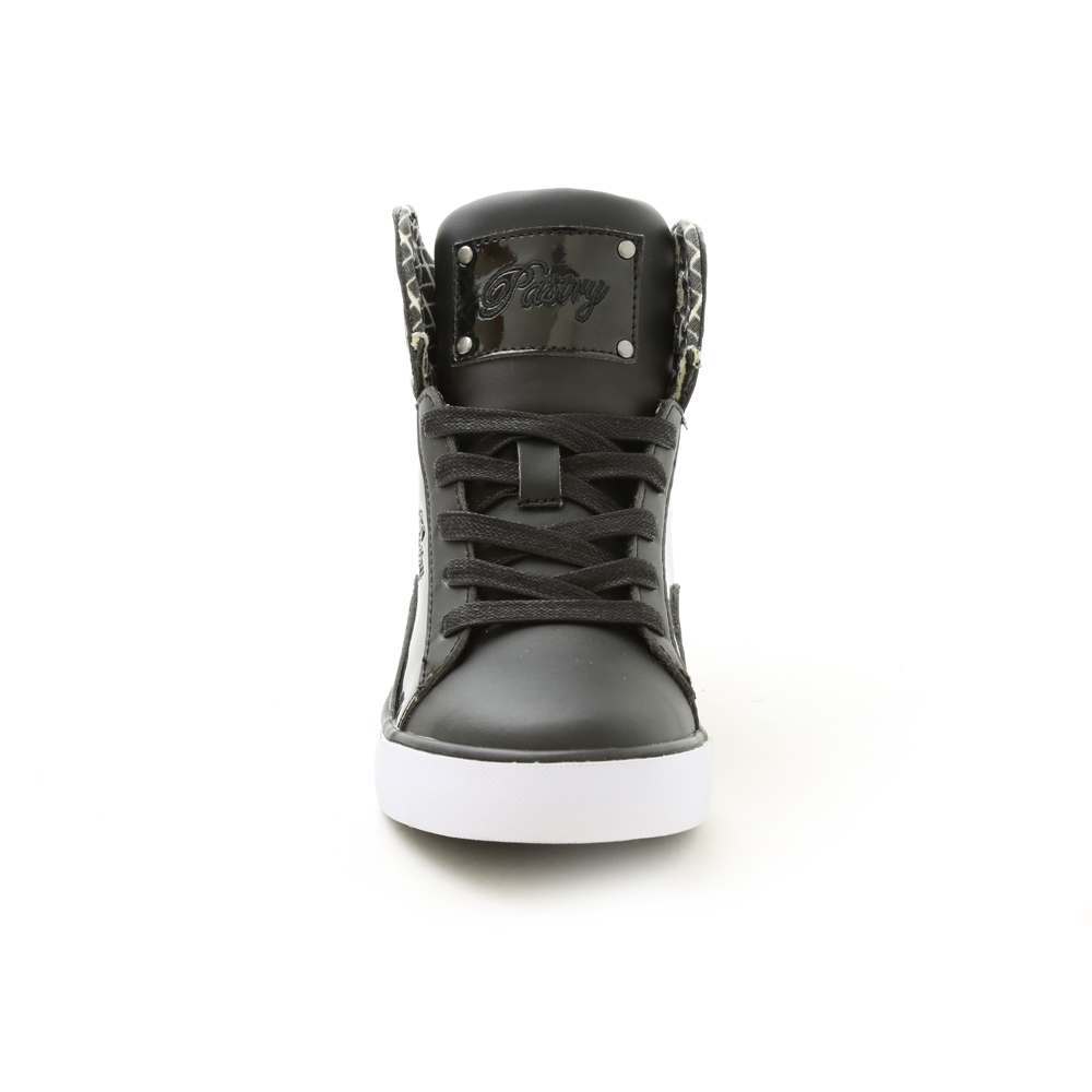 Pastry Pop Tart Grid Youth Sneaker in Black/White front view