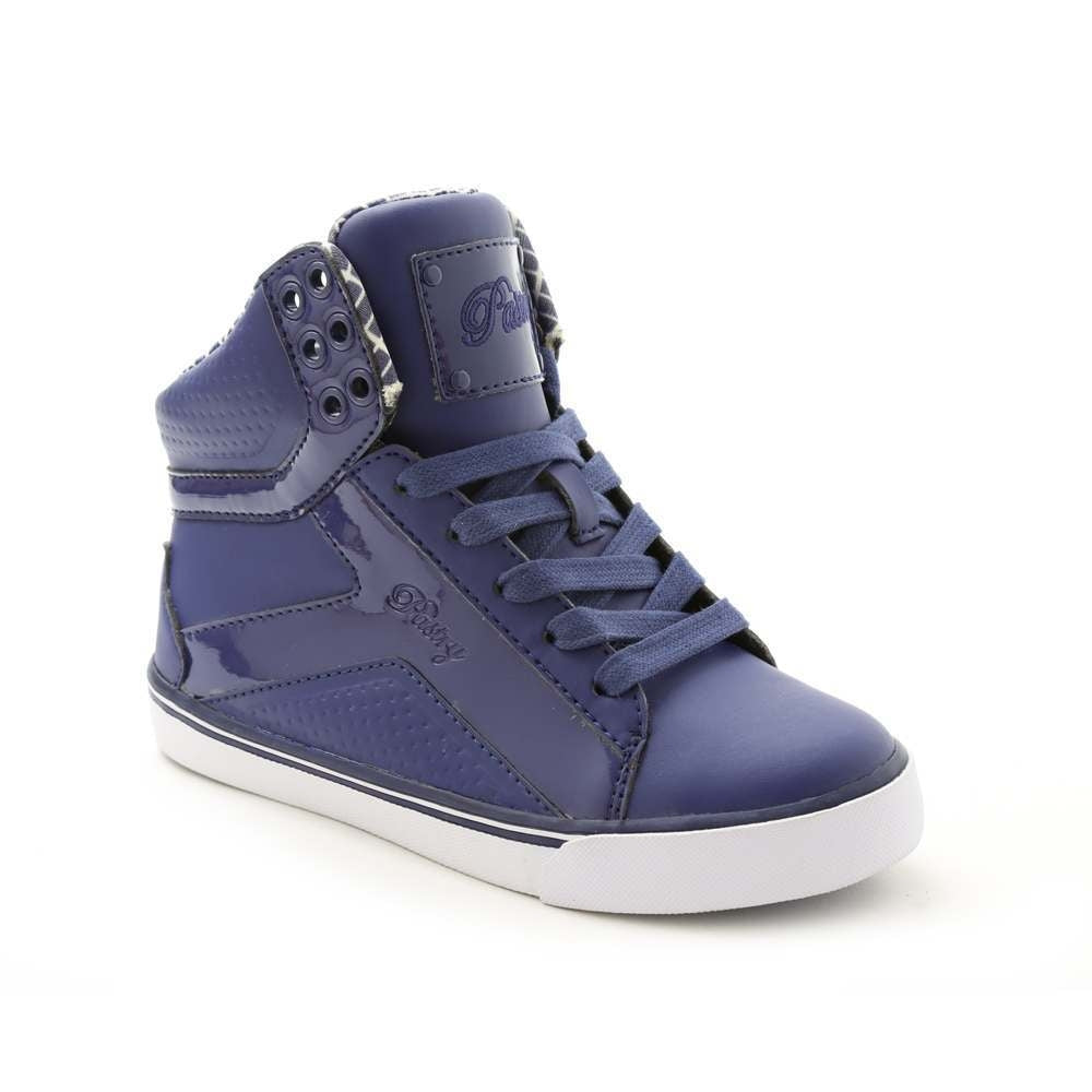 Pastry Pop Tart Grid Youth Sneaker in Navy in 3 quarter view