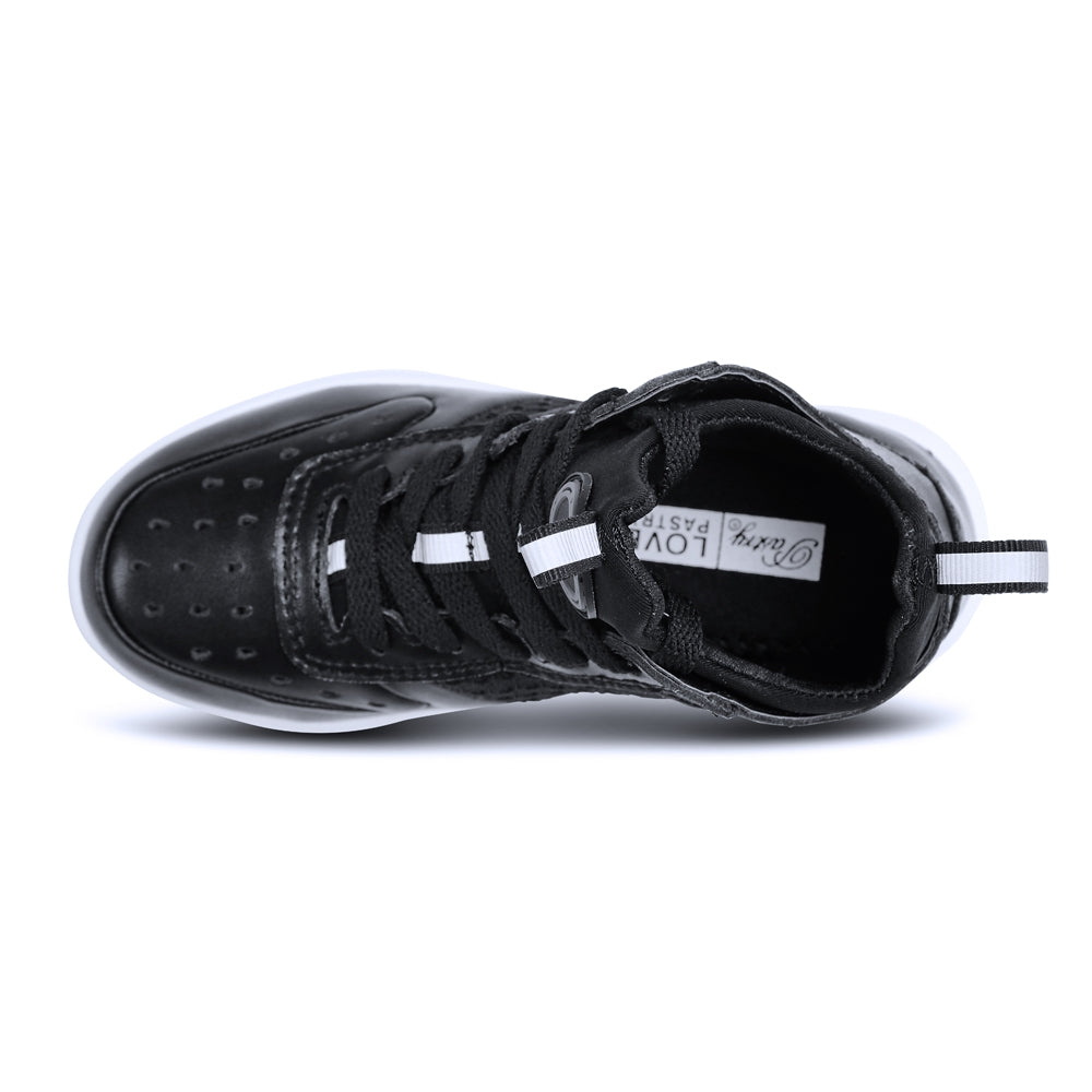 Pastry Ultimate Hip Hop Youth Sneaker in Black/White top view